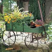 Green wooden wagon