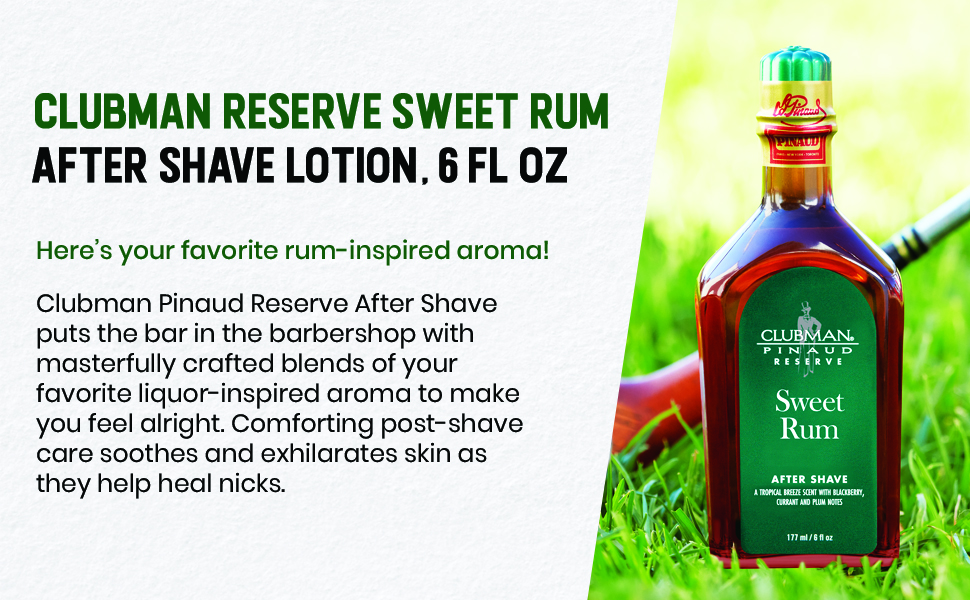 Clubman Reserve Sweet Rum After Shave Lotion, 6 fl oz