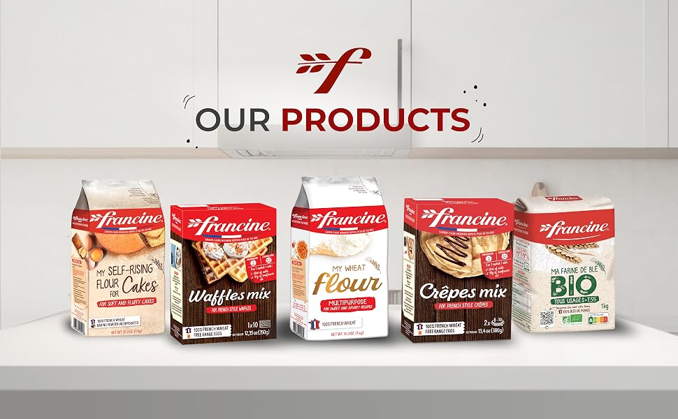 francine wheat flour french flour waffle mix crepes mix cake mix
