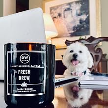 DW Home fresh brew scented candle that is vegan and cruelty-free with no animal-derived ingredients