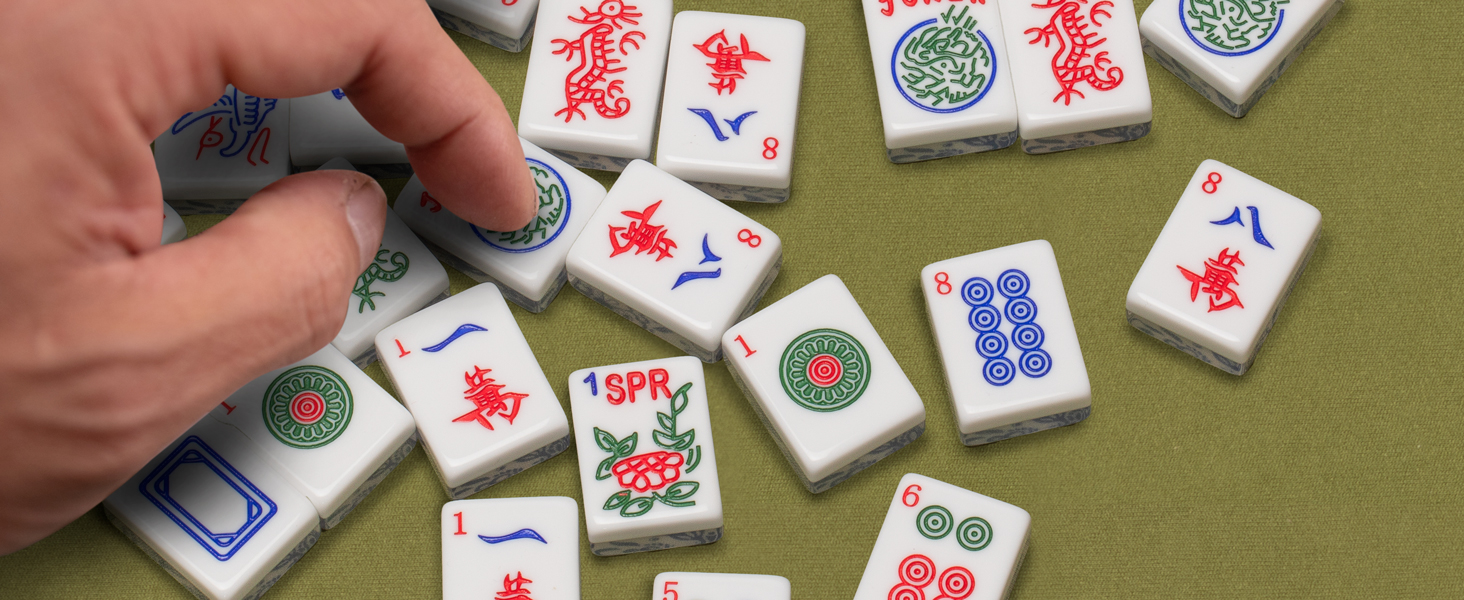 mahjong tile game american set accessories tiles racks card table cover chinese gifts