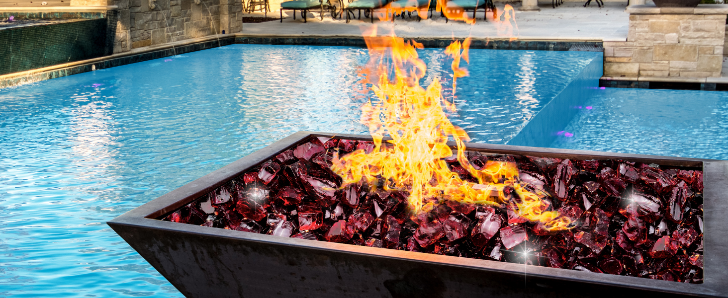 Red fire glass