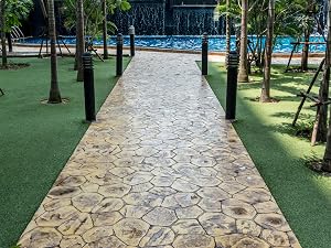 stamped concrete walkway
