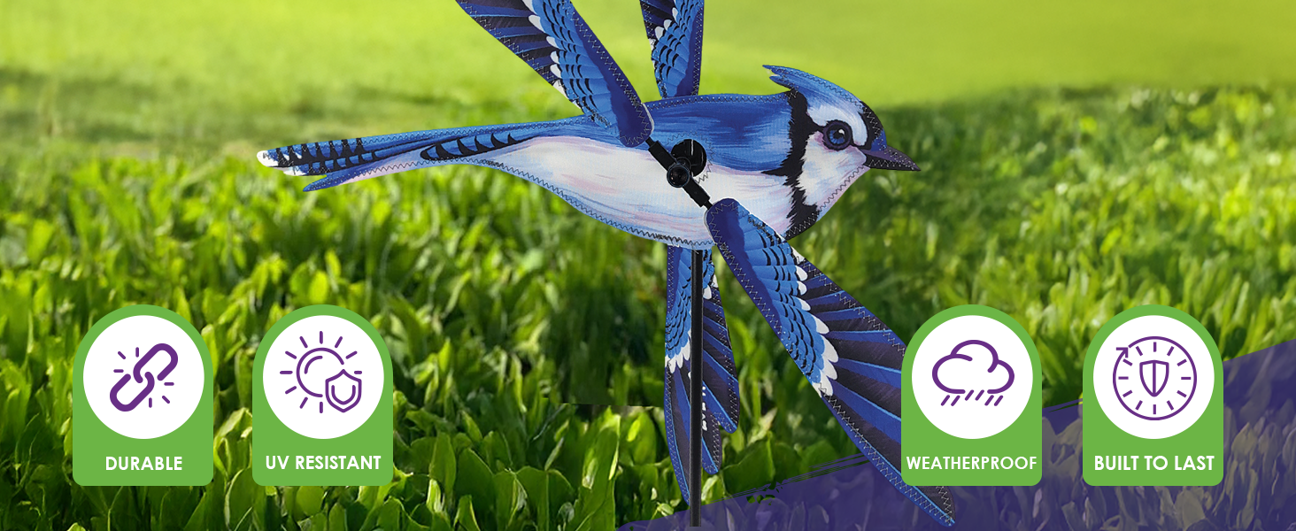 Garden spinner, UV Resistant, Weather-resistant, built to last, durable spinner, festive yard art