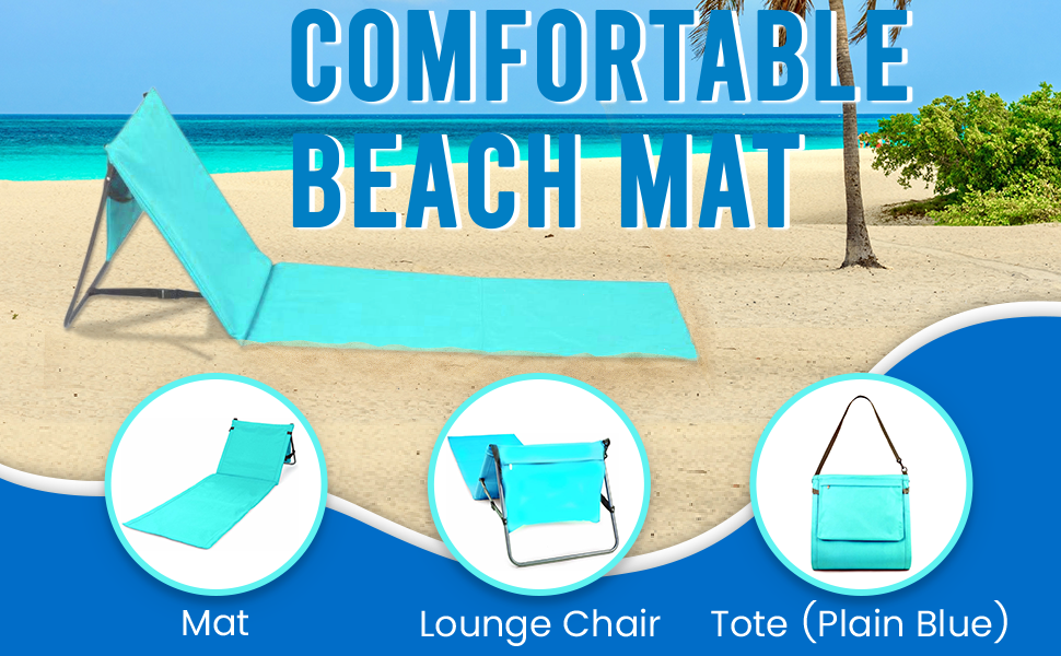 Portable Beach Mat Lounge Chair and Tote