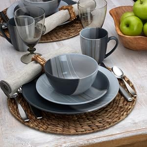 pfaltzgraff, parker gray, dinnerware, dinner, plates, mikasa, corelle