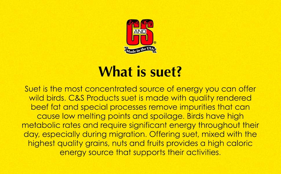 Suet is the most concentrated source of energy you can offer wild birds