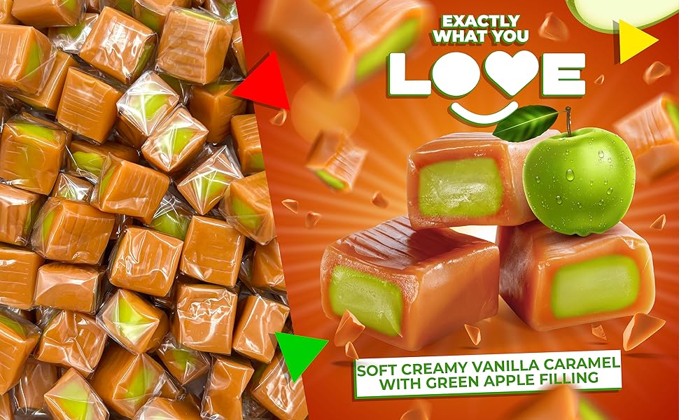 vanilla caramel cube candy square soft chewy apple fill baking individual wrap pack decor dessert