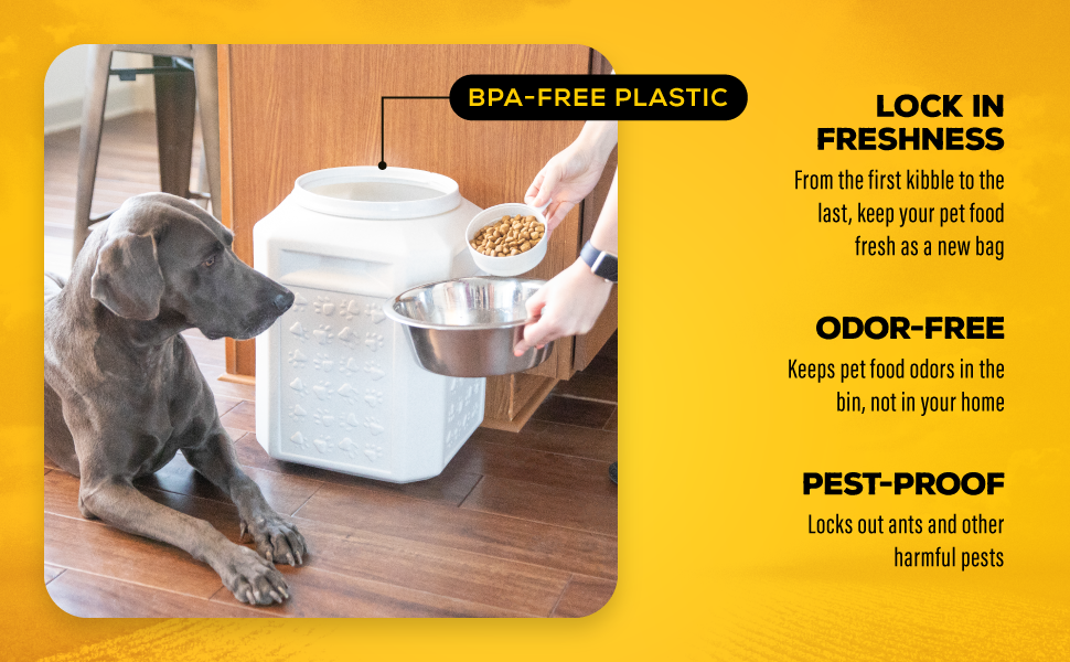 Freshness locked in, Odor-free &amp; pest proof, BPA-free plastic