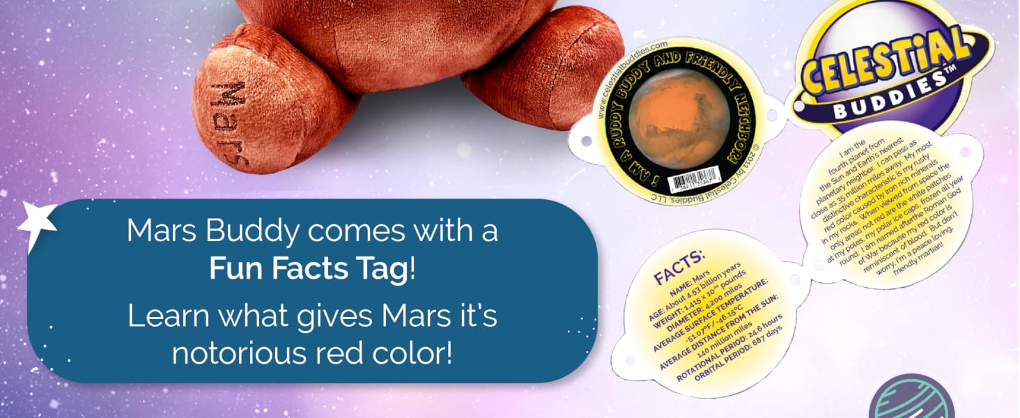 Mars buddy educational plush by celestial buddies