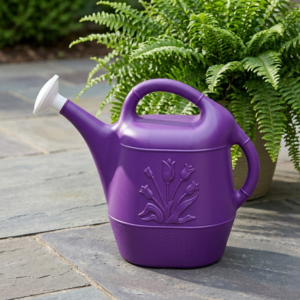 Ergonomic Purple Watering Can for indoor and outdoor plants - Easy Pouring.
