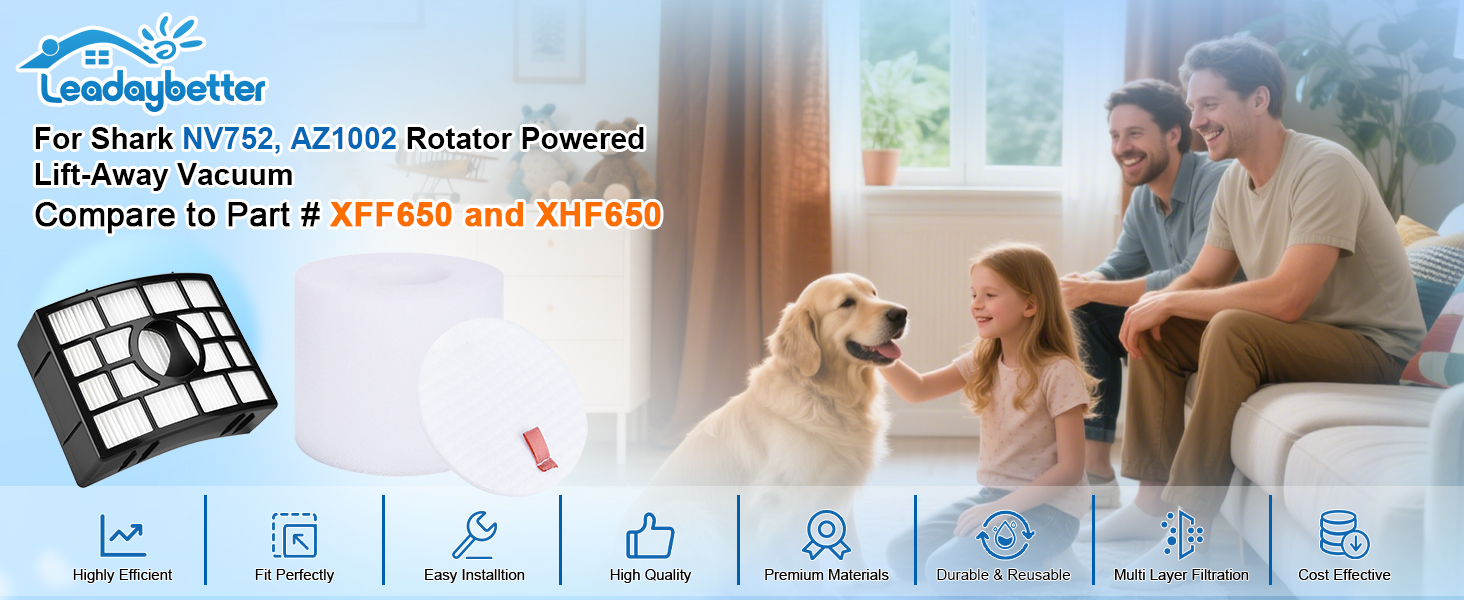 Leadaybetter NV752 AZ1002 Filter Replacement for Shark