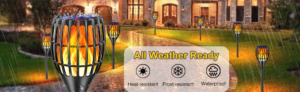 flame solar torch light