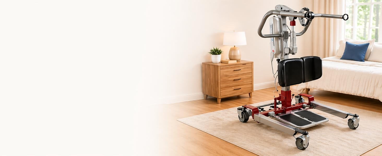 Sit-to-stand patient lift for safe transfers and caregiver support at home