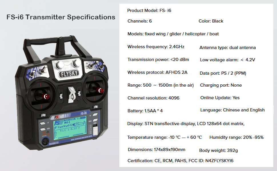 Flysky FS-i6 RC Transmitter with FS-iA6B Receiver