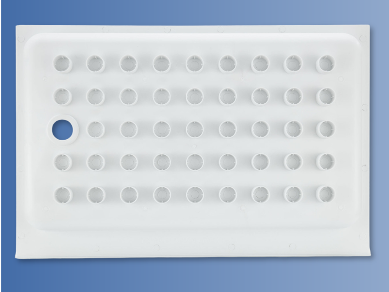 Back view of shower pan.