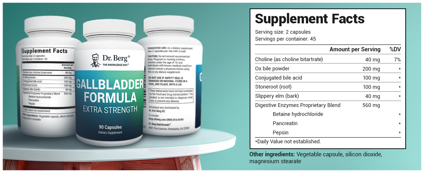 Dr. Berg Gallbladder Formula Premium A+ gallbladder supplement supplement facts