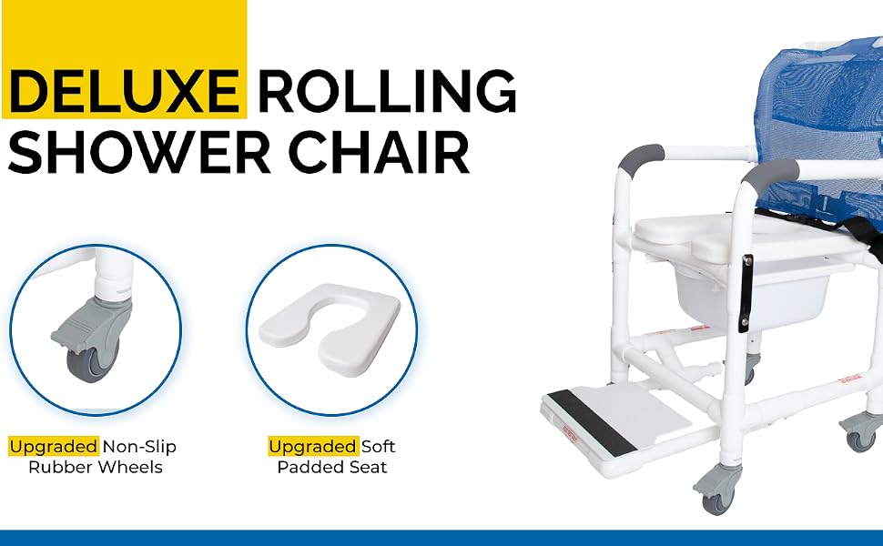 Deluxe Rolling Shower Chair