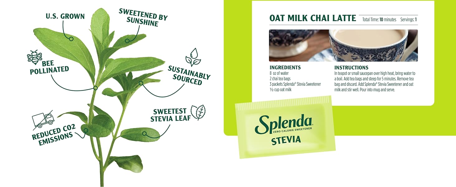 Splenda Stevia Zero Calorie Sweetener Baking Drinks Sugar Replacement