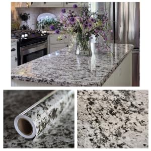 Ez Faux Decor Countertop White Black &amp;amp;amp;amp;amp; Gray Glossy Granite Marble Wallpaper faux
