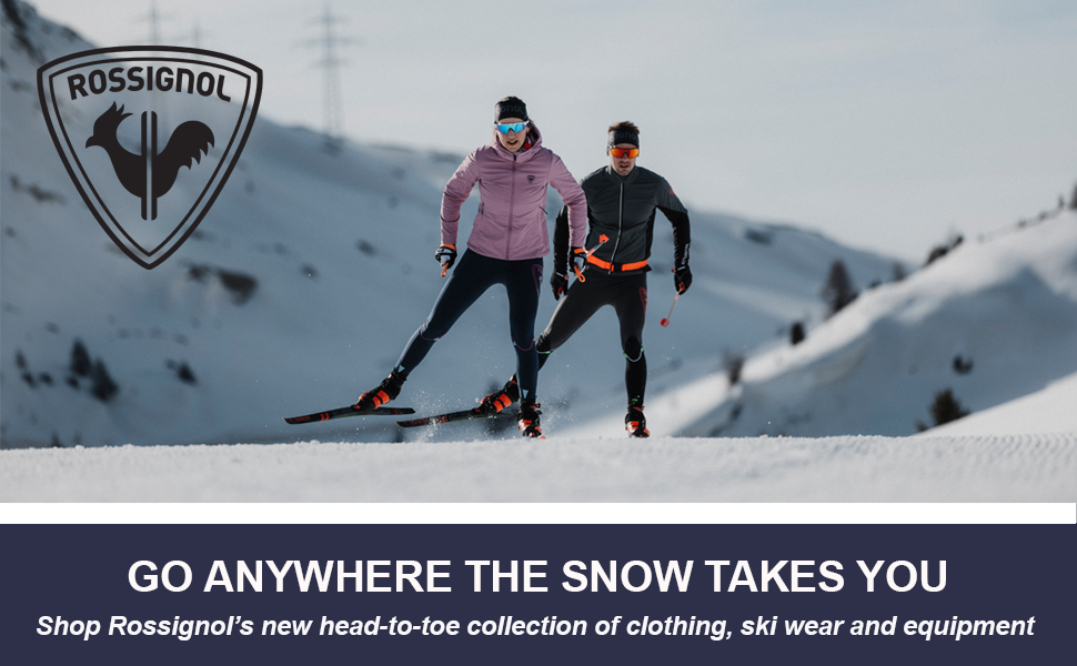 man and women cross country skiing