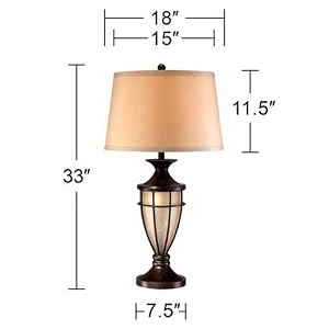 John Timberland Mission Cage 33" Night Light Urn Table Lamps Set of 2
