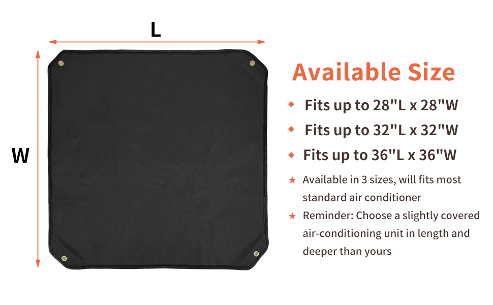 ac cover size