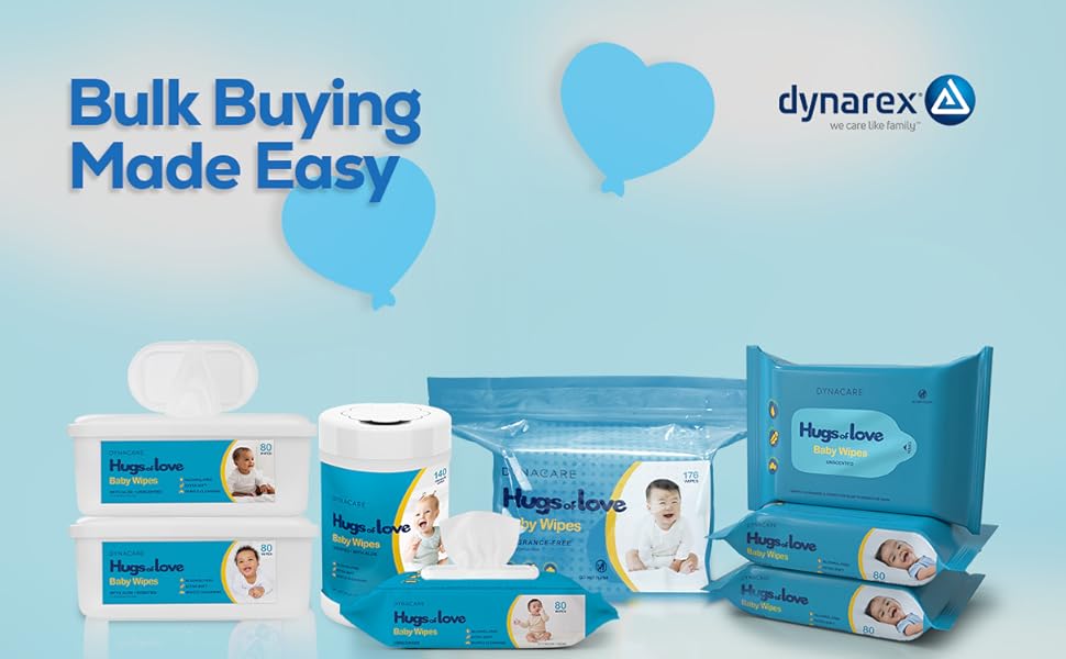 dynarex bulk buying made easy hugs of love baby wipes multiple sizes various sizing family bulk