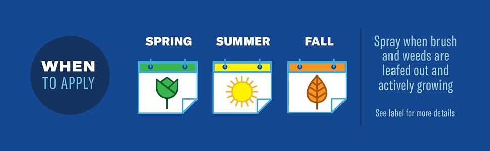 Spray when brush and weeds are leafed out and actively growing
