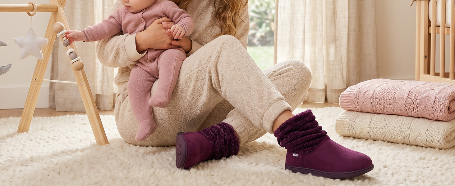 LongBay Women&amp;amp;#39;s Warm Chenille Knit Bootie Slippers