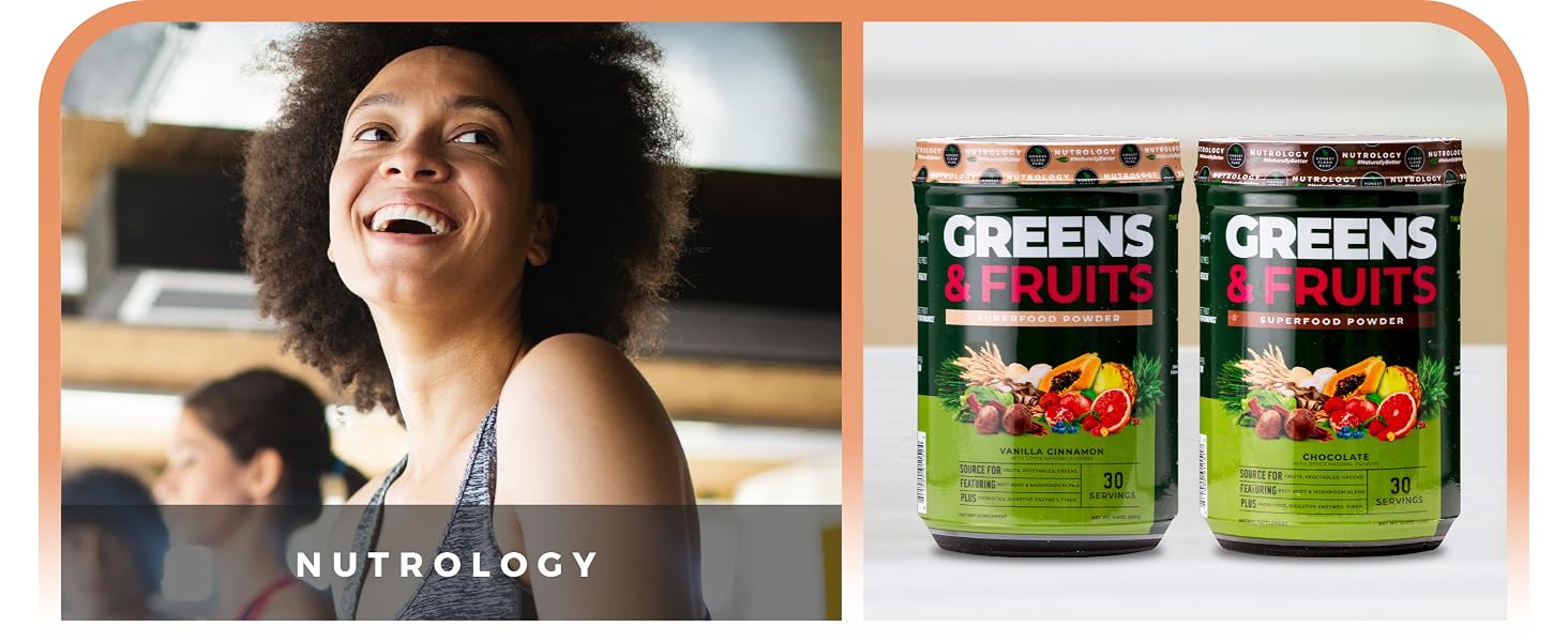 Nutrology TRIPACT Protein Powder Grass Fed Whey Protein Powder and Nutrology Greens &amp; Fruits powder