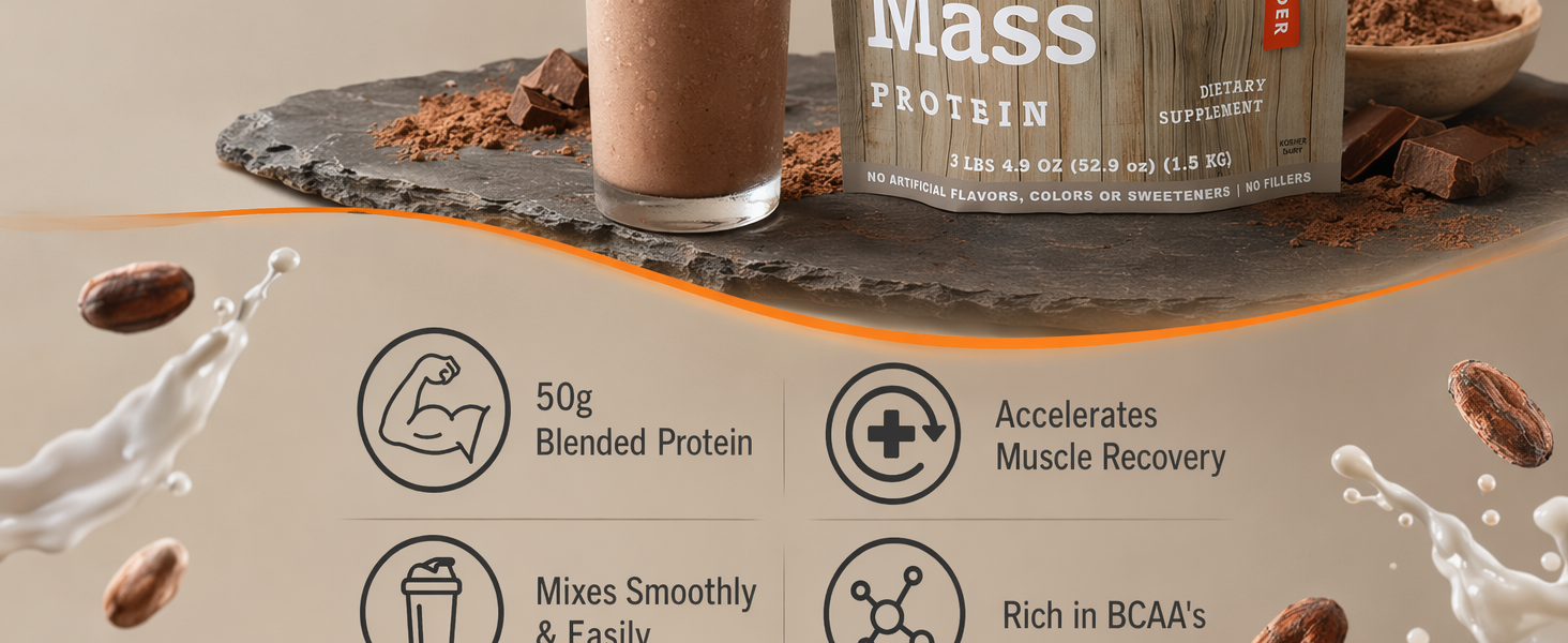 Mass Chocolate Protein 750 calories weight gainer creatine