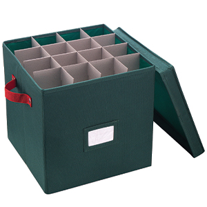 Elf Stor Ornament Storage Chest with Dividers, Green