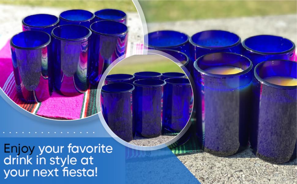 pure cobalt mexican drinking glasses margarita