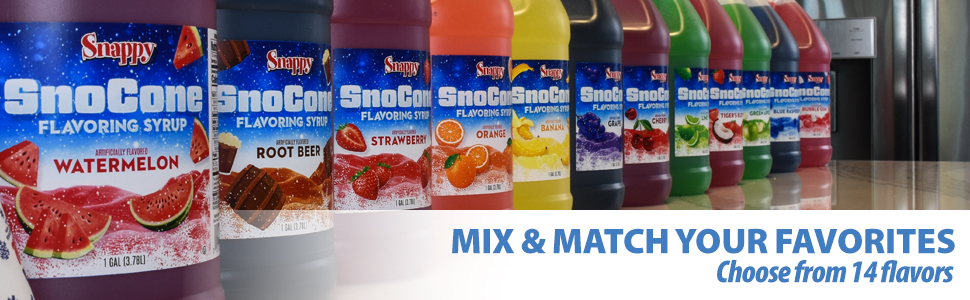 Mix and Match Your Favorite Sno Cone Syrups