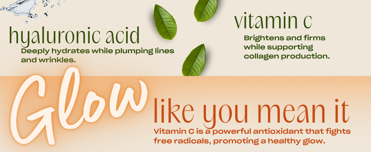 hyaluronic acid- Deeply hydrates while plumping lines and wrinkles. green tea extract