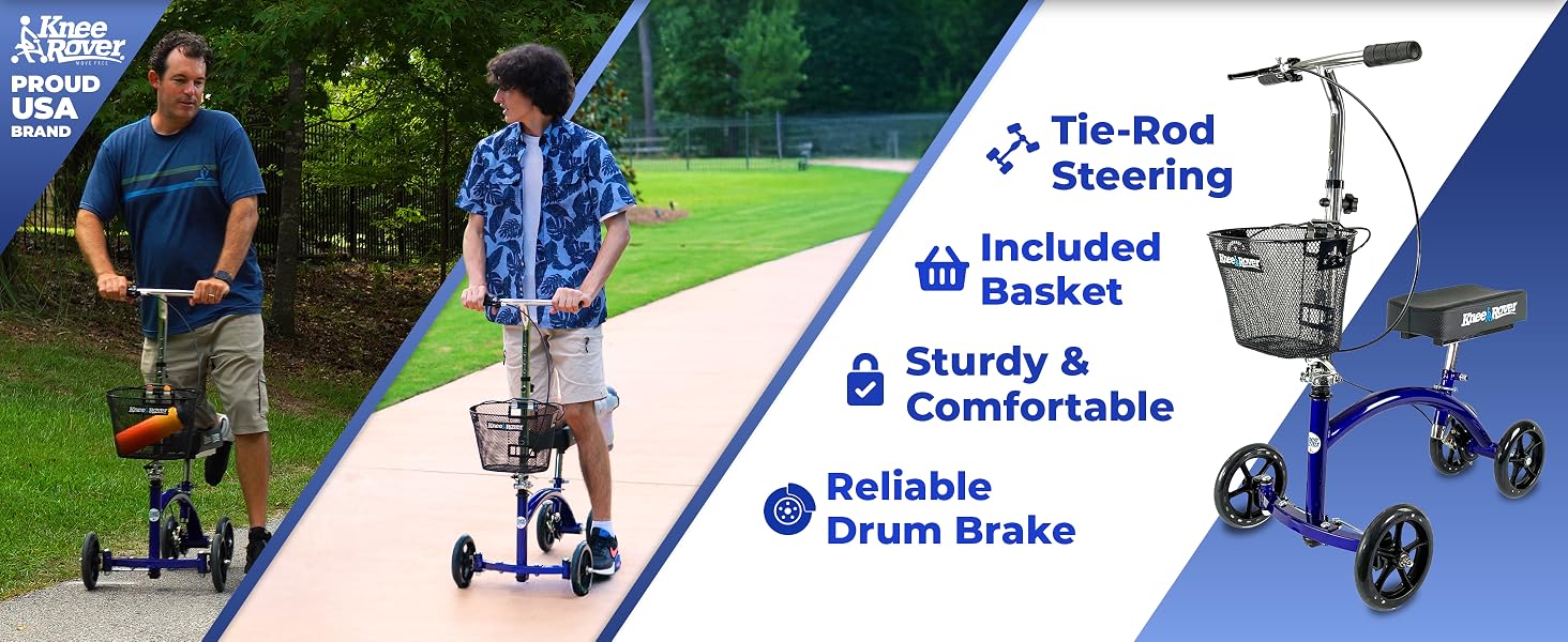 Knee scooter for broken ankle leg foot surgery injury steerable knee walker foldable fsa eligible