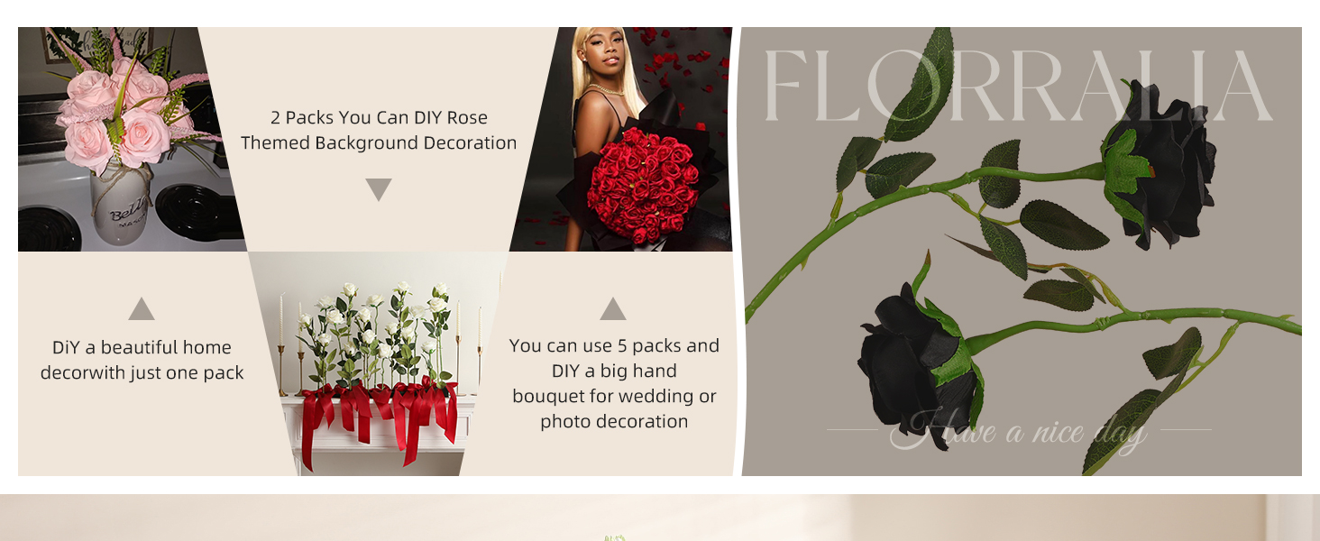 12pcs black roses