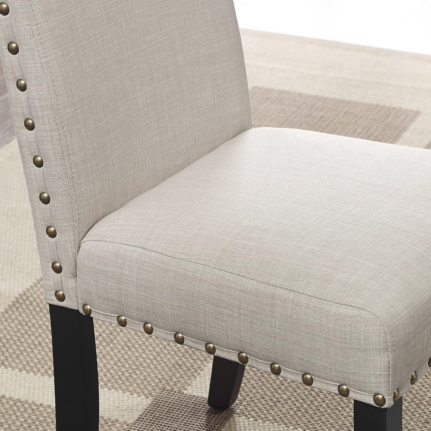 Biony Blue Fabric Counter Height Stools with Nailhead Trim, Set of 2