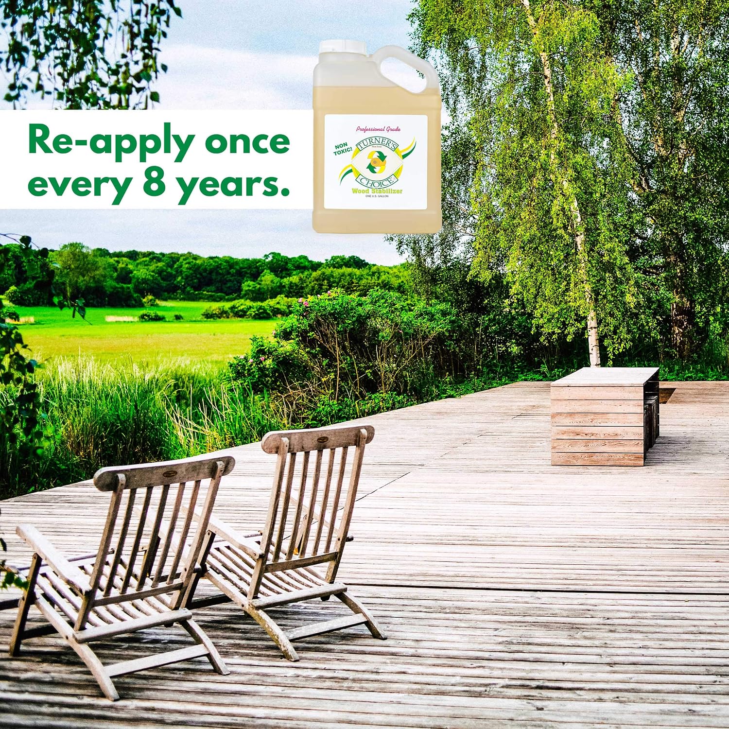 Turner's Choice Wood Treatment (Gallon with Compression Sprayer) | Seals and Protects from Moisture, Decay, and Pest Damage