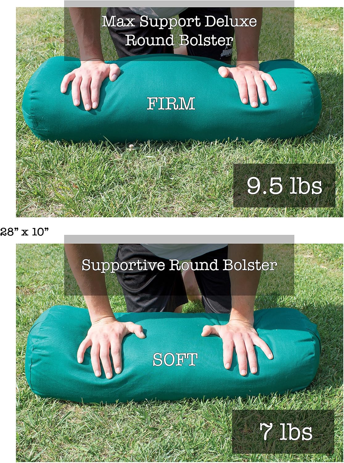YogaAccessories MAX Support Deluxe Round Cotton Yoga Bolster