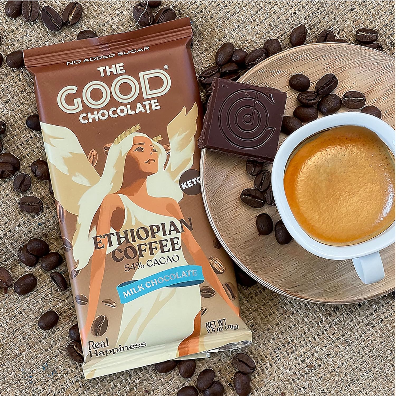 THE GOOD CHOCOLATE – Dark Chocolate Bars with Zero Sugar & Lower Net Carbs – Keto Chocolate Bar with Lower Calories, All Natural and Non-GMO Keto Snacks, 2.5 oz (6 Bars Value Pack)