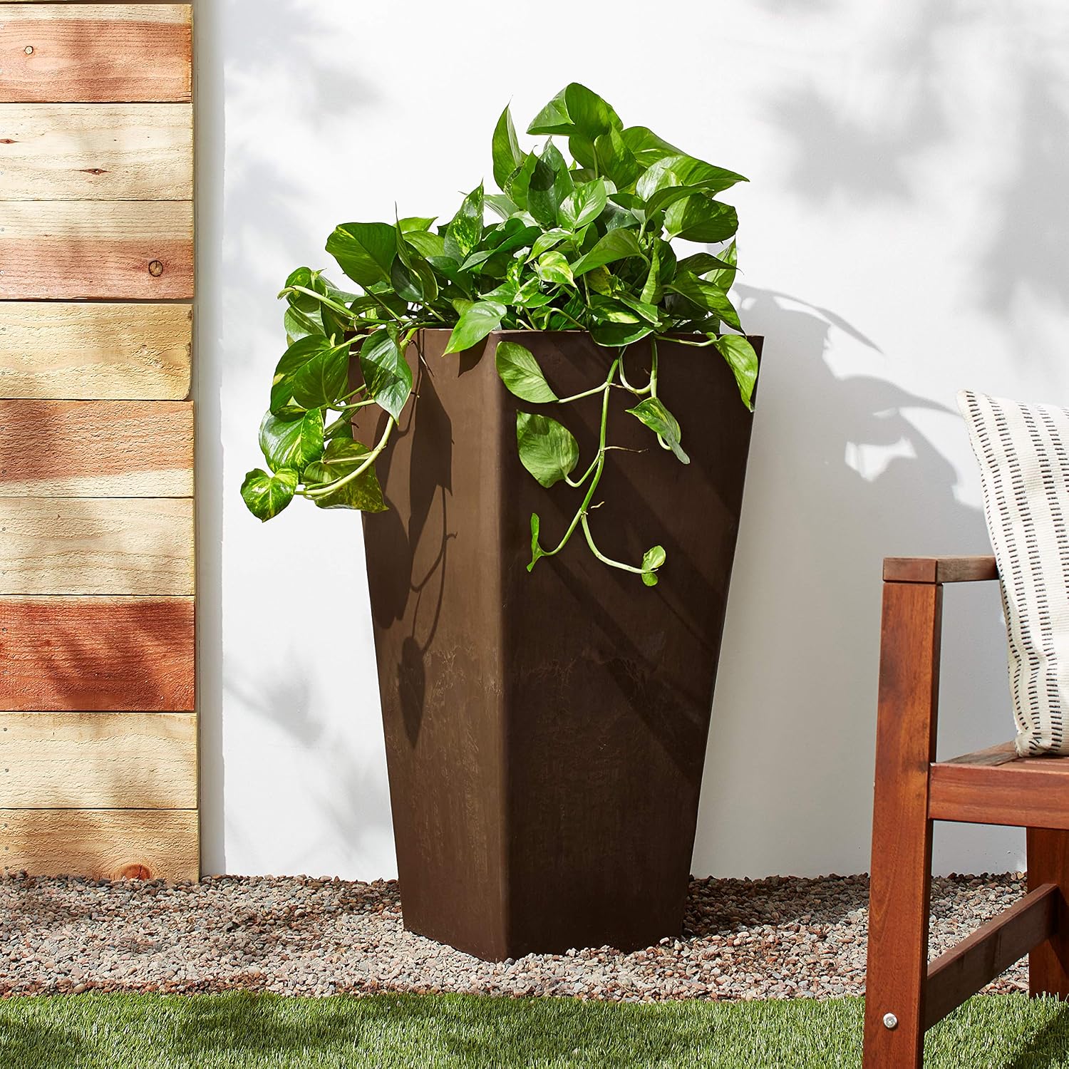 Arcadia Garden Products PSW FS32TP Contempo Tall Square Planter, 13 by 13 by 28-Inch