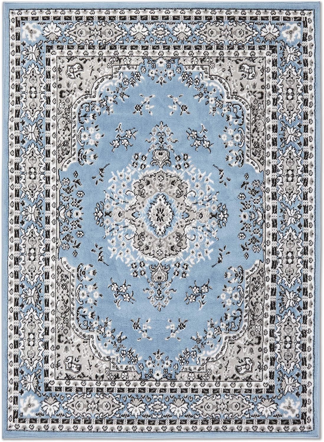 Home Dynamix Premium Sakarya Traditional Medallion Border Area Rug, Ivory/Brown, 7'9"x10'8" Rectangle