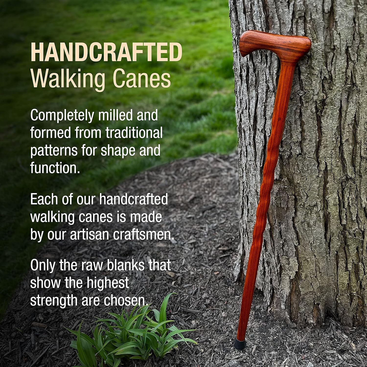 Brazos Handcrafted Wood Walking Cane, Twisted Cocobolo, Derby Style Handle, for Men & Women, Made in the USA, 37"