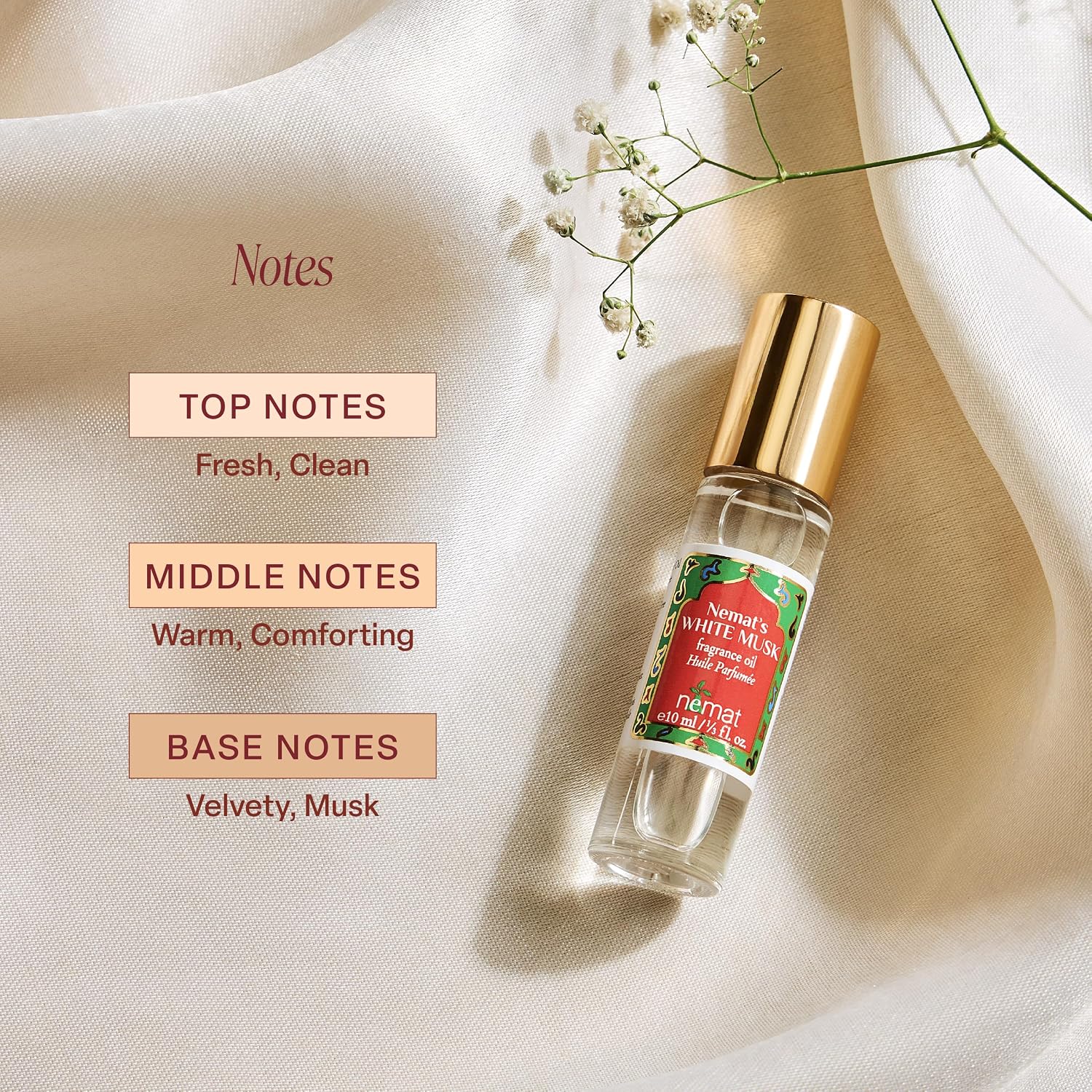 Nemat Amber Perfume Oil Roll-On for Women & Men, 10 ml | Long lasting fragrance, Alcohol free, Essential oil based, Vegan formula, Clean scent, Unisex body oil