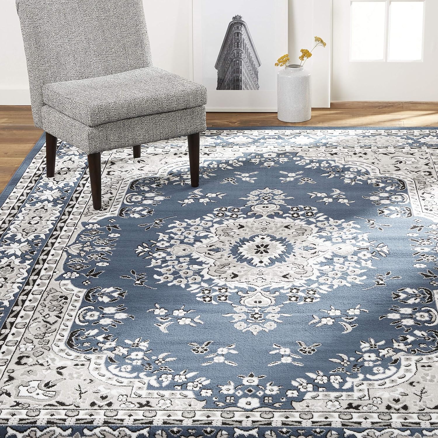 Home Dynamix Premium Sakarya Traditional Medallion Border Area Rug, Ivory/Brown, 7'9"x10'8" Rectangle