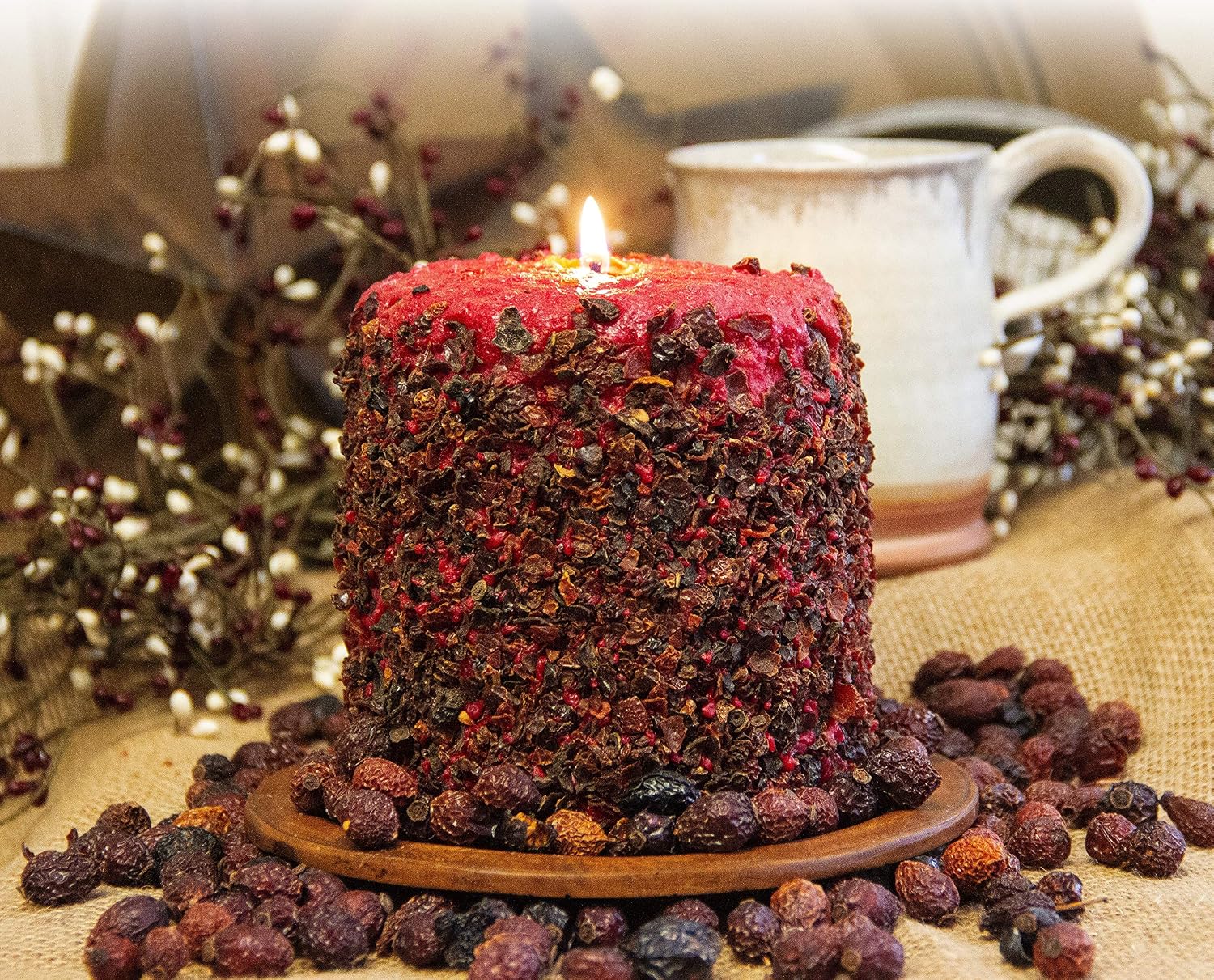 5'' Hand Dipped Country Fresh Hearth Candle (Home Spun Harvest)