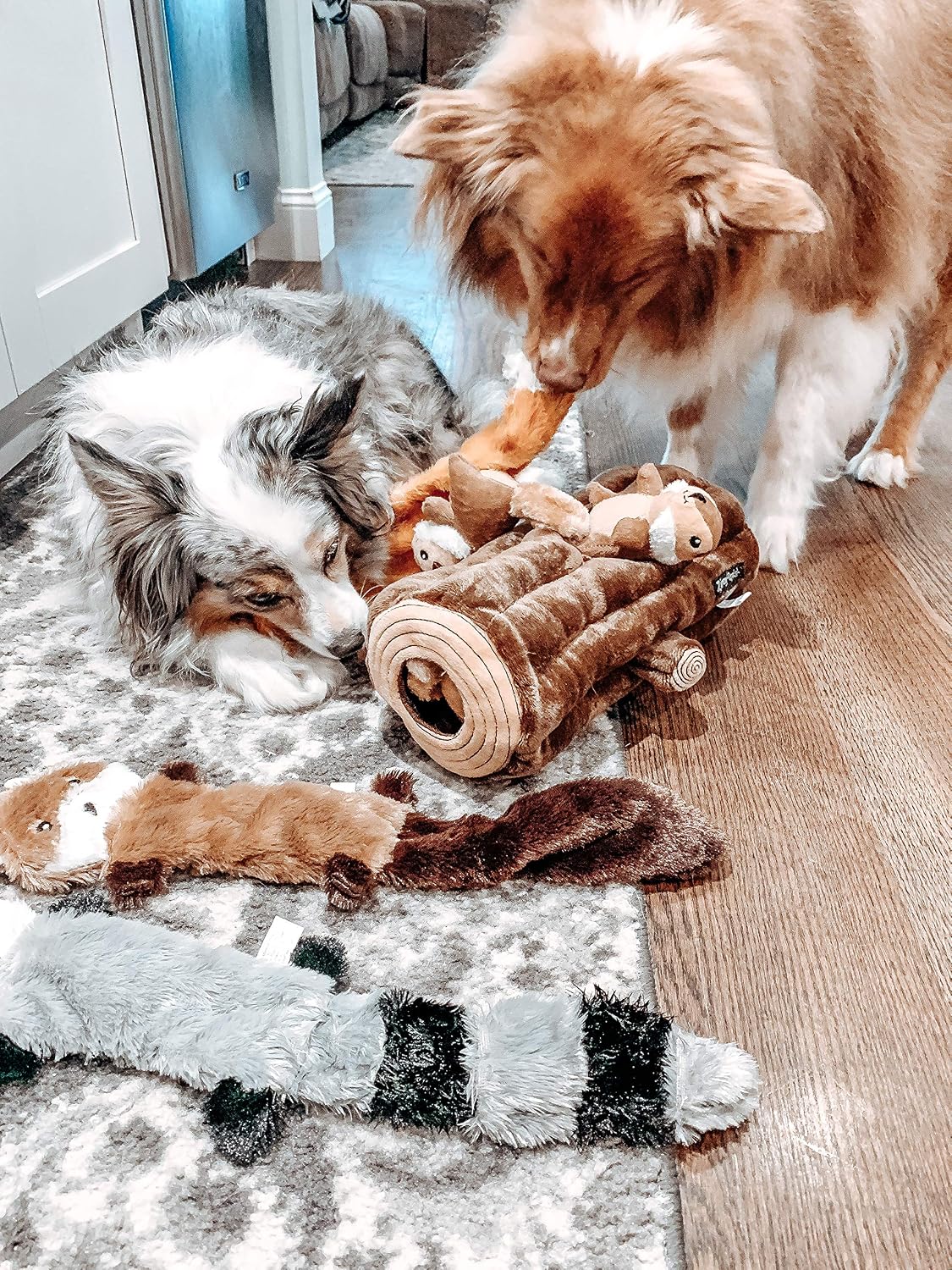 ZippyPaws Burrow Hide & Seek Plush Puzzles - Monkey 'n Banana | Interactive Dog & Puppy Toys for Boredom, Stimulating Pet Products to Keep them Busy, Squeaky Toy for Enrichment