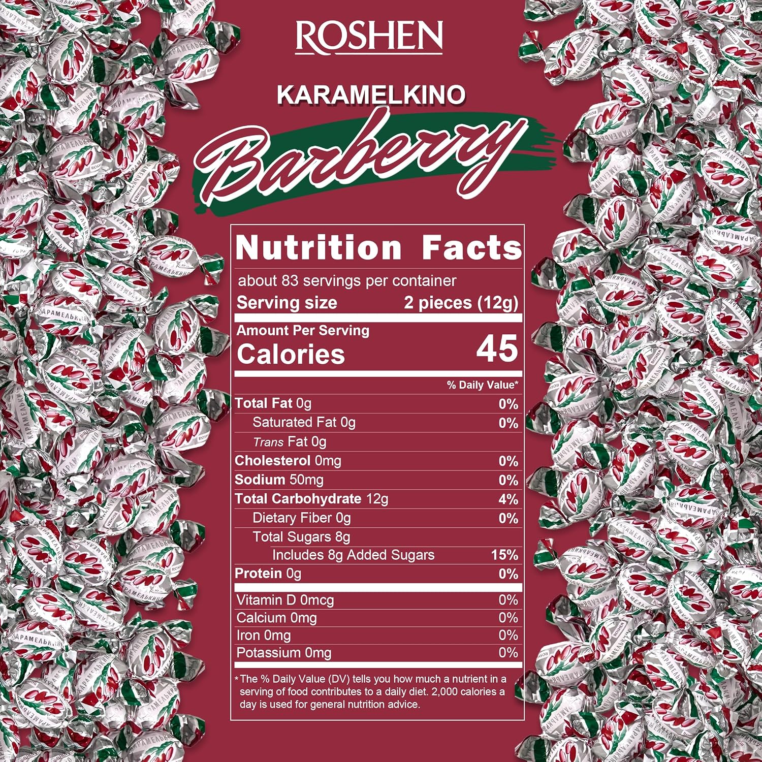 Roshen Citrus Mix Hard Candy – Assorted Fruit Flavors, Individually Wrapped, Bulk 2.2 lbs (1 kg) – Approx. 144 Pieces – Orange